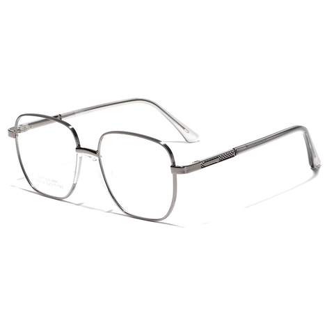 Montatura per Occhiali da Vista in Acciaio Inossidabile Quadrata Oversize per Donna Supporto per Miopia a Grande Montura Geometrica