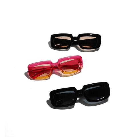 Gafas de Sol Rectangulares de Moda para Mujer Hombre Marco Cuadrado Retro Protección UV400 Lente PC Gafas de Exterior