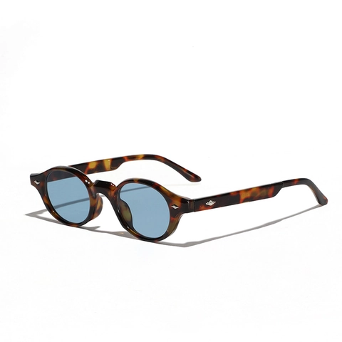 Retro Oval Sonnenbrille Für Damen Herren PC Rahmen AC Linse UV400 Schutz Mode Brille Mit Metallnieten Vintage Eye Wear