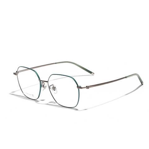 Montatura per Occhiali in Puro Titanio Poligonale Retrò per Uomo Donna Minimalista Placcato IP Occhiali Ottici Quadrati Anti Luce Blu