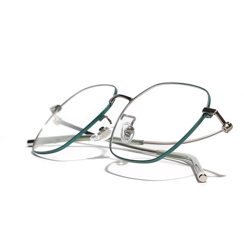 Montatura per Occhiali in Puro Titanio Poligonale Retrò per Uomo Donna Minimalista Placcato IP Occhiali Ottici Quadrati Anti Luce Blu