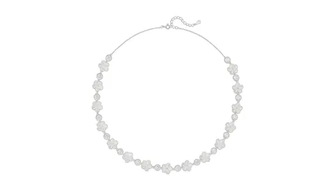 925 Sterling Silver Flower Lace Necklace For Women Luxury Zirconia Inlaid Floral Pendant Necklace Bracelet Fashion Jewelry