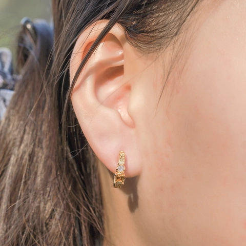 Boucles d'Oreilles Clous en Argent Sterling 925 Plaqué Or Avec Citrine Motif de Fleur Gravé Rétro pour Femmes