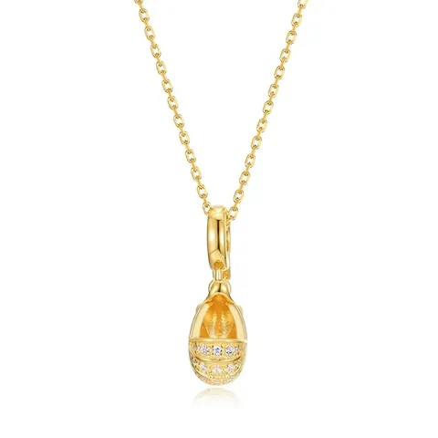 925 Sterling Silver Baby Stroller Pendant Necklace For Women Handcrafted Brushed Gold Plated Zirconia Clavicle Chain Necklace Jewelry
