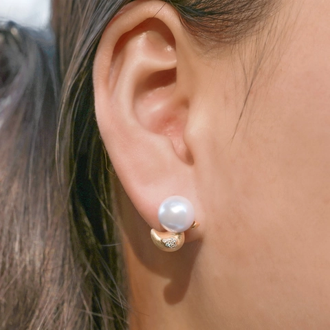 925 Sterling Silver Cute Duck Artificial Pearl Stud Earrings Gold Plated Hand Brushed Rhinestone Animal Jewelry Gift