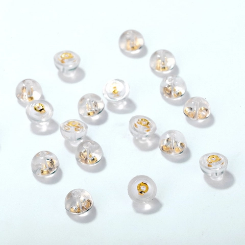 925 Sterling Silver Silicone Earring Backs Round Soft Silicone Earring Nuts Stoppers For DIY Jewelry Making Findings Women Accessories