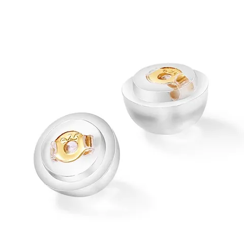 925 Sterling Silver Silicone Earring Backs Round Soft Silicone Earring Nuts Stoppers For DIY Jewelry Making Findings Women Accessories