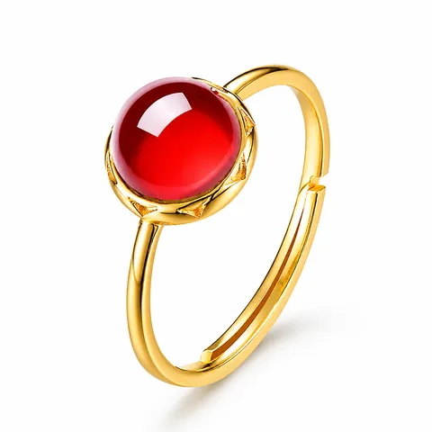 925 Sterling Silver Gold Plated Geometric Ring With Natural Mozambique Garnet Labradorite Moss Agate Adjustable Ring For Women