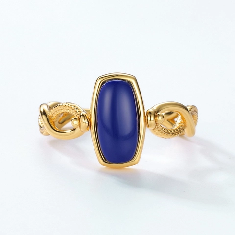 Vintage 925 Sterlingsilber Wendbarer Lapislazuli Rosenquarz Ring Für Damen Dual Use Anhänger Light Luxury Schmuck Geschenk