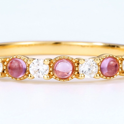 925 Sterlingsilber Vergoldet Amethyst Zirkonia Geometrischer Ring Für Damen Leichter Luxus Eleganter Lila Kristall Band Ring