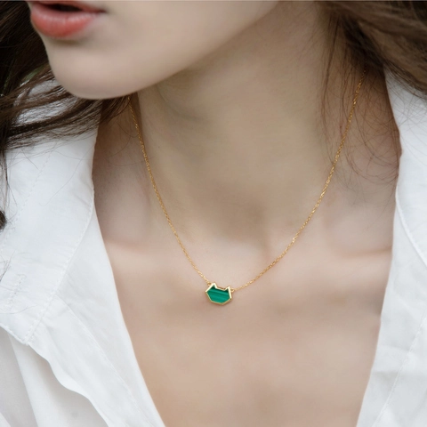 925 Sterling Silver Cat Malachite Black Onyx Necklace Earrings Ring 10K Gold Plated Geometric Animal Jewelry For Women