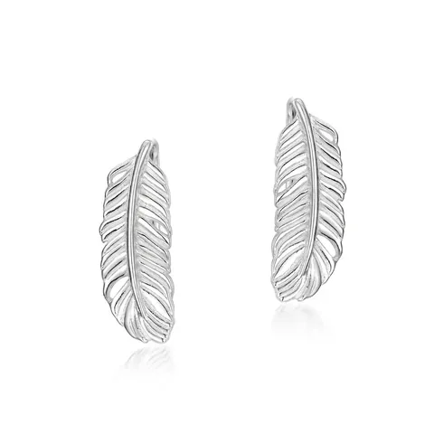 Minimalistische 925 Sterlingsilber Feder Ohrringe Für Damen Japanischer Stil Elegante Polierte Silberne Blatt Hänger Schmuck Geschenk