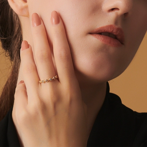 Bague en Argent Sterling S925 Plaqué Or 10K Avec Cristal de Roche Pour Femme Rétro Géométrique Réglable Bague Ouverte
