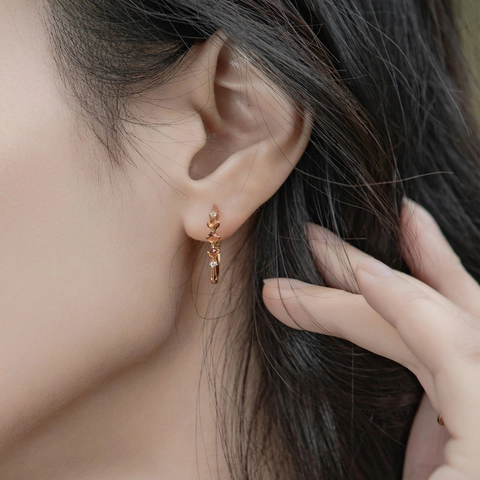 Orecchini a Cerchio in Argento Sterling S925 Con Granato Arancione Vintage Placcati Oro Geometrici Strass Huggies Donna