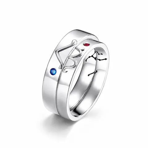 925 Sterling Silver Zirconia Winged Bird Couple Rings Fashion Simple S925 Silver Rings For Men Women Valentine's Day Gift