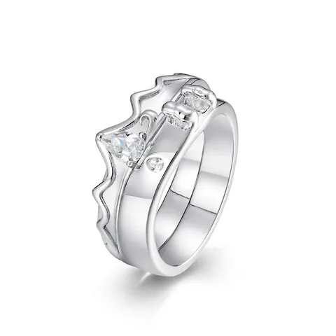 S925 Sterling Silver Couple Rings Mountain Sea Wave Design Zirconia Inlaid Polished Electroplated Adjustable Open Finger Rings Fashion Jewelry Gift