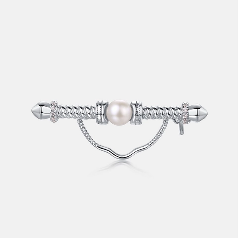 925 Sterlingsilber Süßwasserperle Zirkonia Anhänger Brosche Retro Hohle Blumen Design Für Damen Feiner Schmuck Ohne Kette