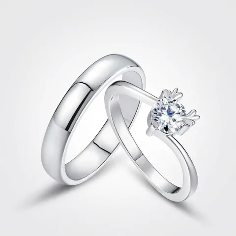 925 Sterling Silver Moissanite Couple Rings Deer Antler Adjustable Ring For Men And Women Fashion Jewelry Romantic Gift