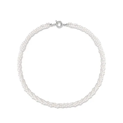 Elegante 925 Sterlingsilber Doppelschicht Gedreht Künstliche Perle Halskette Für Damen Hochzeit Party Mode Feiner Schmuck