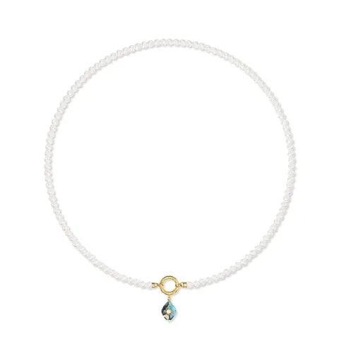 925 Sterlingsilber Abalone Muschel Anhänger Halskette Für Damen Doppelte Künstliche Perlenkette 10K Vergoldet Stern Schmuck