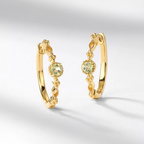Vintage French Style Peridot Jewelry Set 925 Sterling Silver Gold Plated Earrings And Open Ring For Women Elegant Accessories