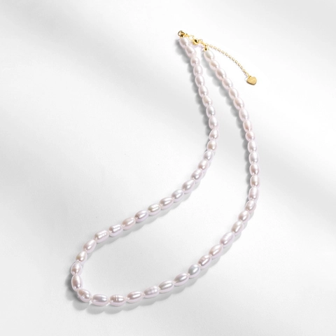 Damen 925 Sterlingsilber Süßwasserperle Halskette 10K Vergoldet Minimalistische Elegante Choker Herz Anhänger Schmuck Geschenk