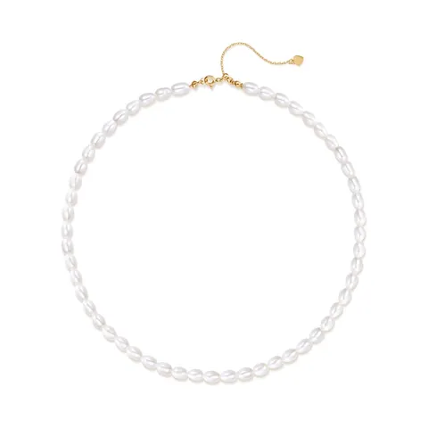 S925 Sterlingsilber Süßwasserperle Halskette Für Damen Exquisite 10K Vergoldete Herz Anhänger Reisperle Choker Feiner Schmuck