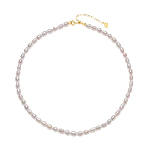Damen 925 Sterlingsilber Süßwasserperle Halskette 10K Vergoldet Minimalistische Elegante Choker Herz Anhänger Schmuck Geschenk