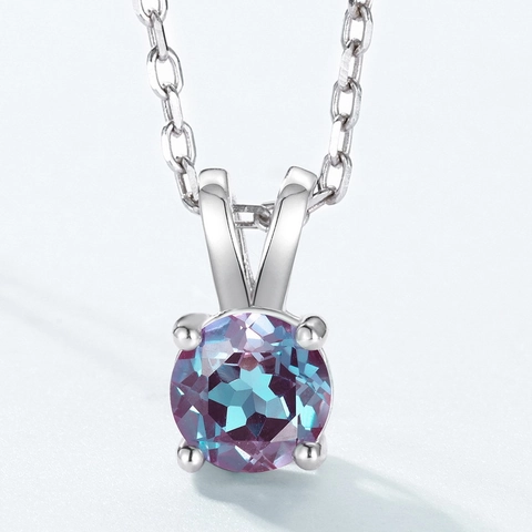 925 Sterling Silver Lab-grown Alexandrite Rabbit Bunny Pendant Necklace Minimalist Fashion Jewelry For Women Gift