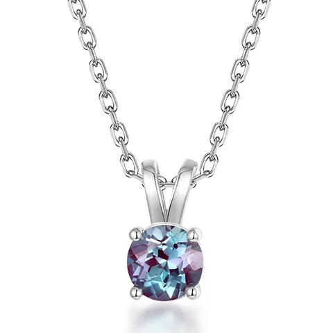 925 Sterling Silver Lab-grown Alexandrite Rabbit Bunny Pendant Necklace Minimalist Fashion Jewelry For Women Gift