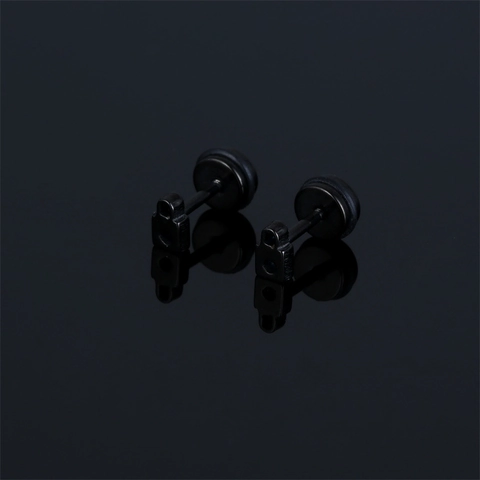 Edelstahl Vorhängeschloss Ohrstecker Für Damen Herren Schwarz Hip-Hop Punk Industriestil Knorpelstecker Schmuck