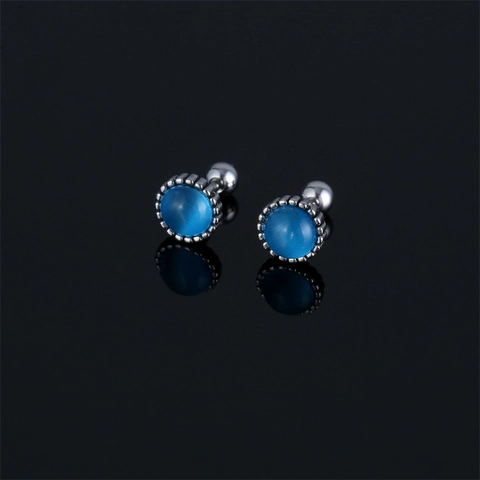 Orecchini a Bottone in Acciaio Inossidabile con Zirconia Tonda Geometrici Minimalisti Chiusura a Vite per Uomo Donna Gioielli