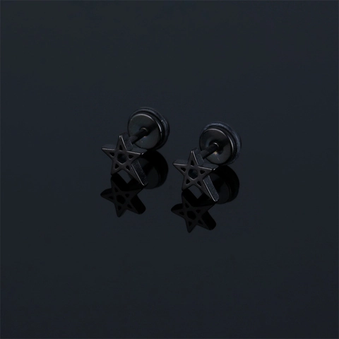 Koreanische Mode Edelstahl Stern Ohrstecker Minimalistische Hohle Pentagramm Ohrringe Elegante Unisex Schmuck Accessoires