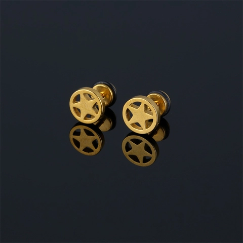 Mode Edelstahl Stern Ohrstecker Unisex Minimalistisch Galvanisiert Geometrisch Rund Ohr Schmuck Für Tägliche Kleidung Zubehör