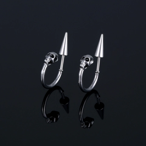 Gothic Punk Titanstahl Ohrringe Für Damen Herren Vintage Silber Hand Der Fatima Böser Blick Skelett Drache Schlange Stachel Ohrringe