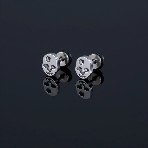 Cool Punk Gothic Stainless Steel Skull Stud Earrings For Men Women Street Hip Hop Jewelry Fade Resistant Ear Studs Gifts