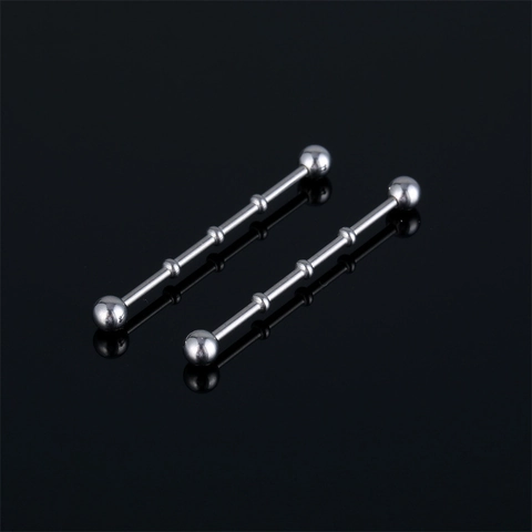 316 Stainless Steel Industrial Barbell Ear Piercing Stud Jewelry Unisex Simple Straight Bar Round Ball Cartilage Earring