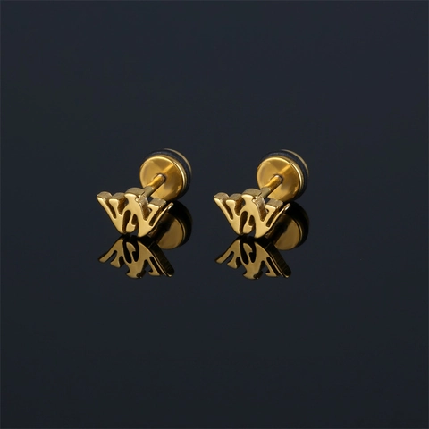 Minimalist Stainless Steel W Letter Stud Earrings For Women Men Unisex Street Trend Punk Geometric Ear Bone Stud Jewelry