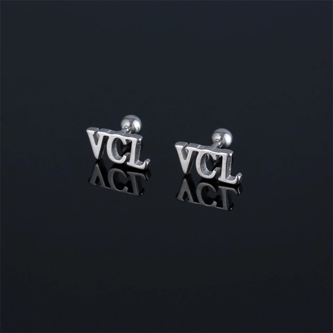Mode 316 Roestvrij Staal VCL Letter Oorknopjes Voor Dames Heren Hip Hop Stijl Verguld Unisex Piercing Sieraden Cadeau