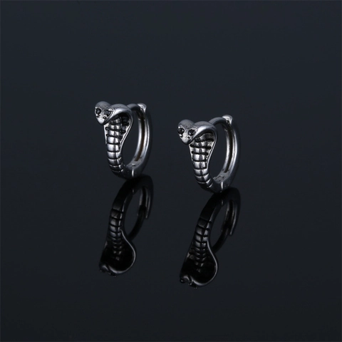 Retro Roestvrij Stalen Cobra Slangenkop Oorbellen Vintage Gothic Punk Strass Oog Oorbellen Voor Heren Dames Sieraden