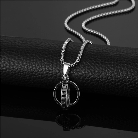 Minimalistische Halskette Mit Doppelring-Anhänger Und Römischen Ziffern Gravierte Schlüsselbeinkette Silberfarben Unisex Modeschmuck