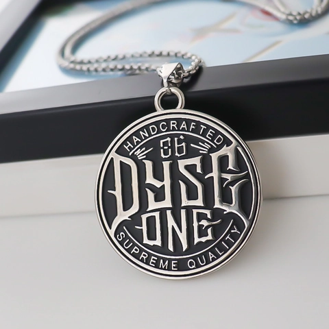 Collar con Colgante Redondo de Aleación Hip Hop para Hombre Retro Streetwear Círculo Geométrico Cadena de Caja Joyas Vintage para Unisex
