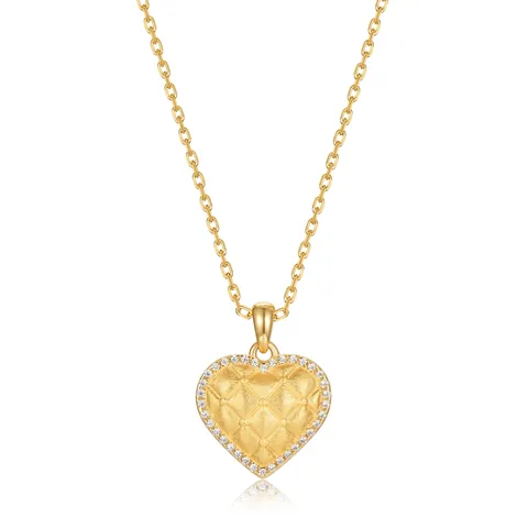 925 Sterling Silver Heart Pendant Necklace For Women Zirconia Inlaid Brushed Quilted Texture Light Luxury Vintage Clavicle Chain Jewelry Gift