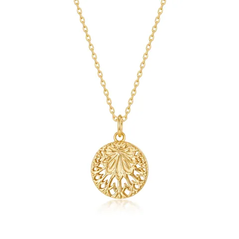 925 Sterling Silver Hollow Leaf Pendant Necklace For Women Gold Plated Round Geometric Sunburst Charm Minimalist Jewelry Gift