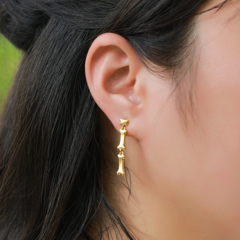 Asymmetrische Bot Oorknopjes 925 Sterling Zilver Handgeborsteld Vergulde Oorbellen Klein Ontwerp Voor Vrouwen Sieraden Cadeau