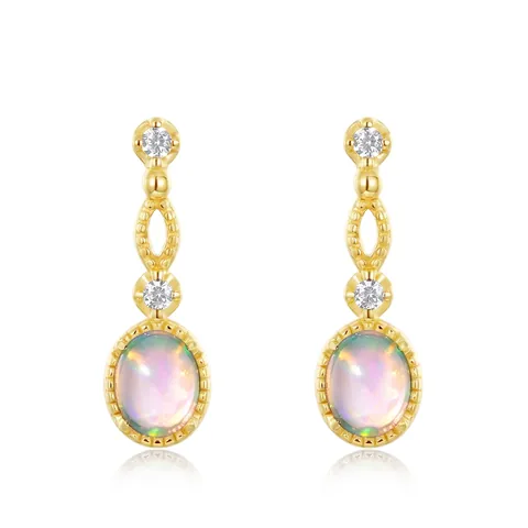 Vintage Palace Style 925 Sterling Silver Synthetic Opal Rhinestone Jewelry Collection Elegant Earrings Necklace Ring For Women