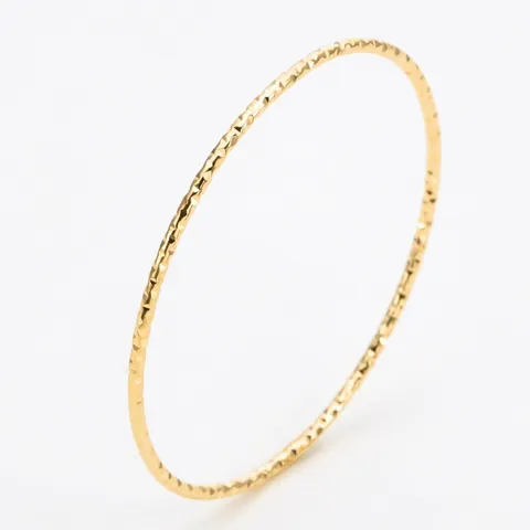 Minimalist Titanium Steel Slim Bangle For Women 18K Gold Plated Diamond Cut Geometric Non-fading Elegant Hand Bracelet Jewelry