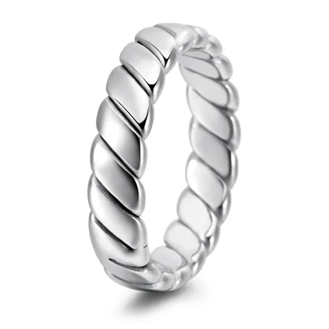 Titanium Steel Twisted Rope Ring Minimalist Geometric Band For Men Women Gold Silver Black Rose Gold Fashion Finger Ring