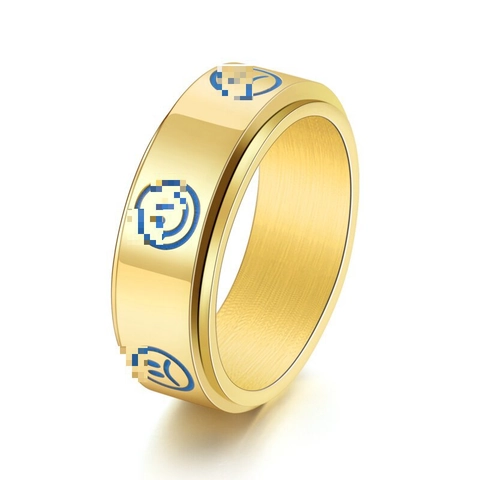 Mode Roestvrij Staal Roterende Spinner Ring Emoji Lachend Huilend Gezicht Stressverlichting Band Sieraden Voor Heren Casual Street Style