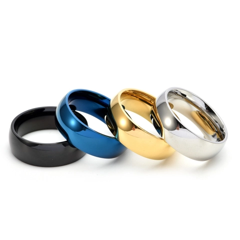 Anillo de Cúpula Minimalista de Acero Inoxidable para Mujeres Hombres Banda Lisa Pulida Alianza de Boda Joyería de Dedo Unisex Regalo de Moda